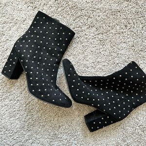 Lucky Brand Black Studded Heeled Boots